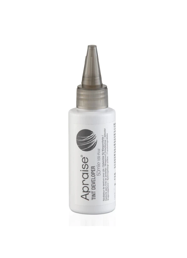 Professional developer for eyebrow and eyelash tint. Enhances colour intensity and ensures long-lasting results. To be used only with APRAISE Eyelash & Eyebrow Tint. Contains hydrogen peroxide (3%). Mixing ratio 1:1....