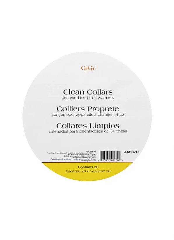 GiGi Clean Collars fit the rims of the 8 oz and 14 oz GiGi warmers and shield them from dripping wax....
