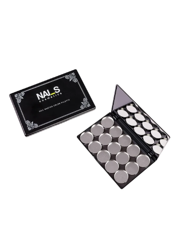 A unique magnetic color mixing palette with 15 removable compartments. Designed specifically for professionals. Available with 3 different design prints....