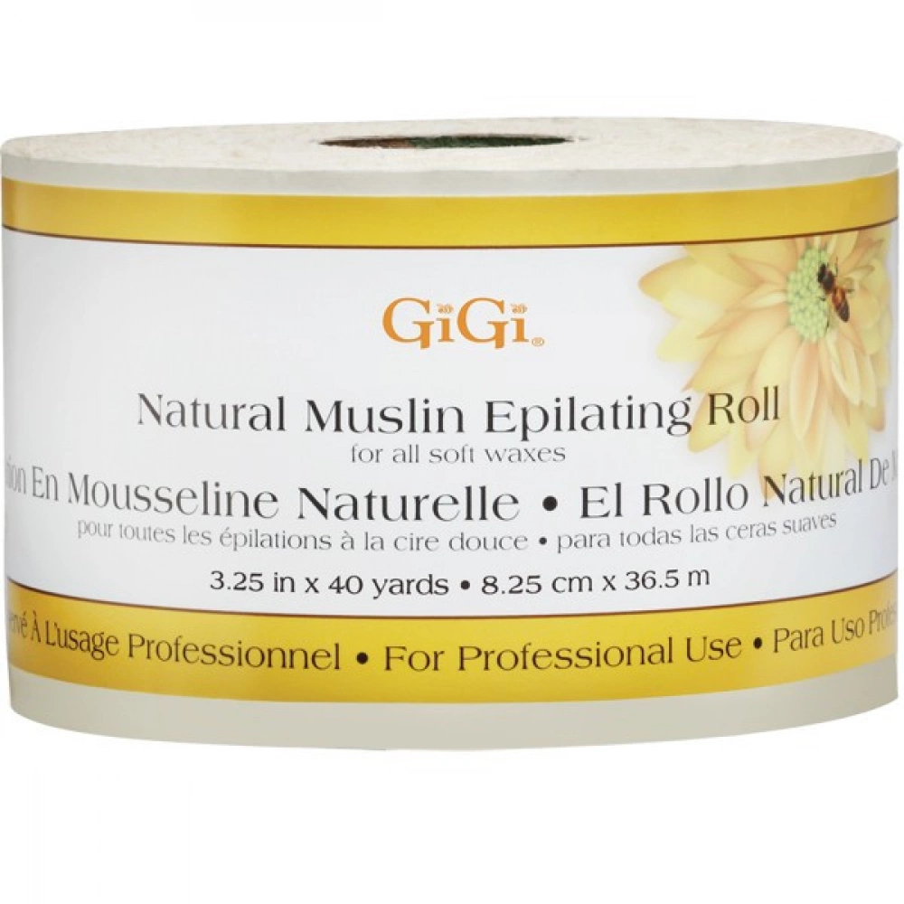 GiGi Natural Muslin Epilating Rolls combine a fine grade texture for maximum absorption with an aesthetically-pleasing, clean appeal. Can be cut to size for full body waxing....