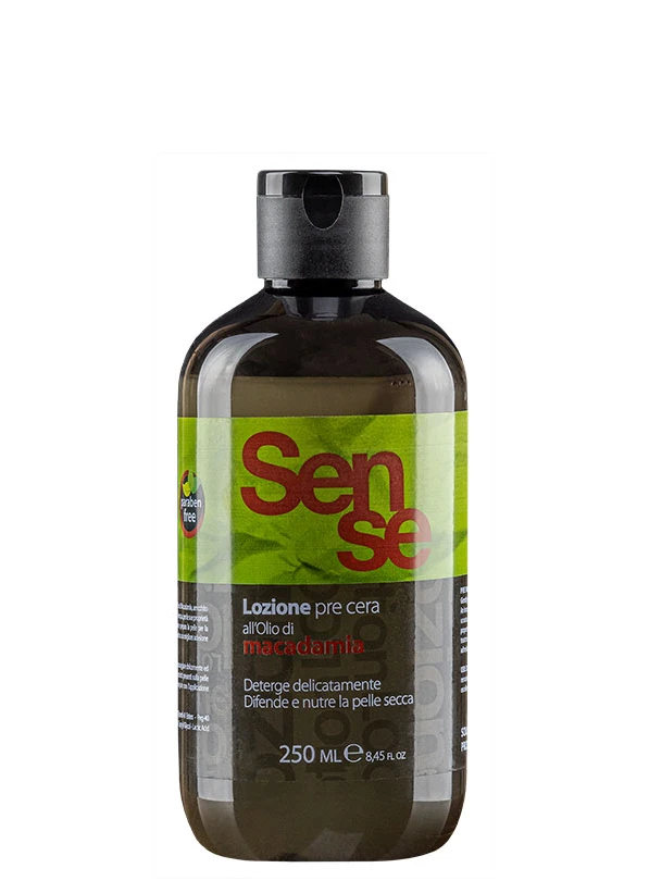 Sense Pre Wax losjons ar olīveļļuOlīveļļas augstais polinepiesātināto taukskābju, vitamīnu, tokoferolu un polifenolu saturs piešķir ādai mīkstinošas un mitrinošas īpašības jau attīrīšanas laikā. Spēcīgs antioksidants, kas palīdz novērst priekšlaicīgas novecošanās pazīmes.Aktīvās sastāvdaļas un kosmētiskās īpašības:• Olīveļļa – antioksidants, kas veicina šūnu atjaunošanos un aizsargā no brīvo radikāļu iedarbības• Oleīnskābe• Pienskābe – mitrinoša, pH līdzsvarojoša iedarbība, uzlabo ādas stāvokli•...