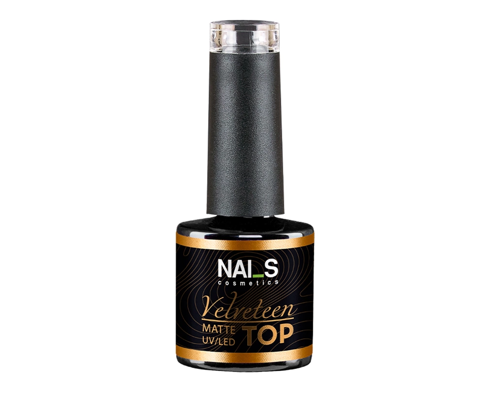 Matte top coat without a tacky layer:

●	creates a velvety finish
●	does not alter the gel polish/gel shade
●	compatible with both light and dark pigments
●	perfectly durable
●	does not wear out with ...