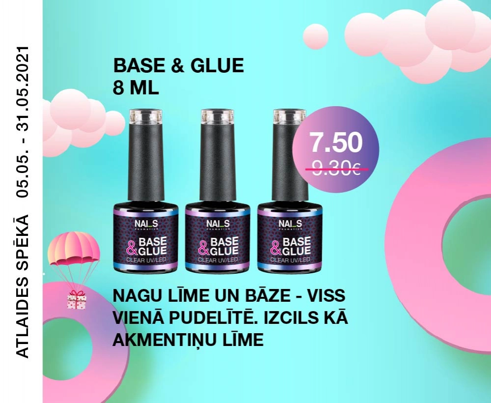 Base and Glue UV/LED Clear
Two-in-one product: nail glue and base.
Innovative product! It can be used both as a nail adhesive for tips and a base coat for gel and gel polishes that guarantees perfect ...