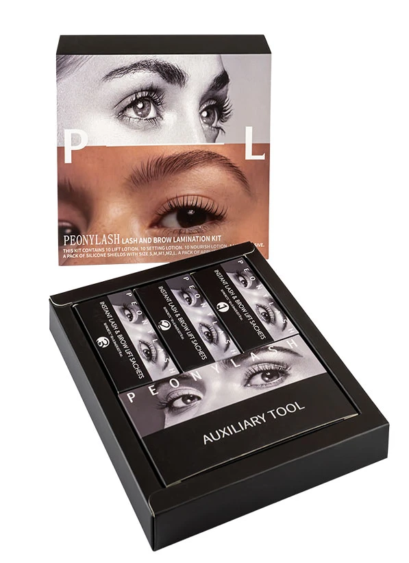 The kit includes:Elevating lotion * 10,Strengthening lotion * 10,Nutritional lotion * 10,Elevating glue * 1,Silicone beads for raising eyelashes, dimensions OF SYM.M1.M2.L,Lift brush * 1,Tape * 1,Micro brush * 1 0,Eyelash and eyebrow brush * 5.Exposure time:5 minutes for thin eyelashes,6-8 minutes for thick eyelashes....