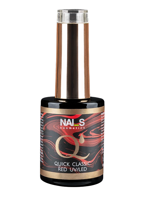 Quick Classic Red - highly pigmented, high-quality classic red gel polish that adds elegance.* Even coverage in 1 coat without streaks - thanks to the high pigmentation, the gel polish applies evenly in one coat, facilitating the work of the master and saving time.* Also suitable for various designs (for example, precise lines or French)Volume: 8 ml., 15 ml. Polymerization time: LED 30 sec., UV 1 min...