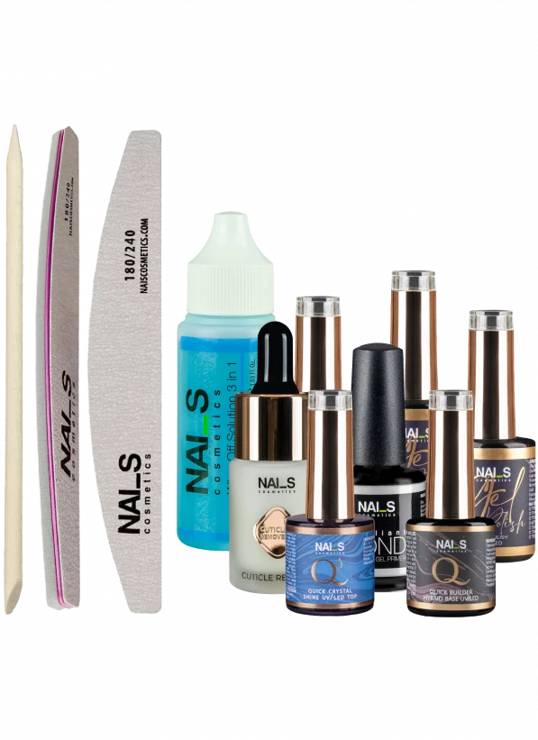 Gellakas uzklāšanas komplektā ietilpst:Wipe Off Solutions 3in1/30mlBrilliant Bond Bezskābes praimeris (15 ml)3 gellakas toņi pēc izvēles ( Gel Polish UV/LED) Quick builder Hybrid Base UV/LED (8 ml)Quick Crystal Shine Tops bez lipīgā slāņa UV/LED (8 ml)Kutikulas Irdinātājs ar pipeti (15ml)Koka kociņi / 10gbVīle/Bafs 180/240Komplektā neietilpst:UV/LED lampaBezpūku vatītesGellakas manikīram nepieciešama UV/LED lampa, lai nožāvētu produkus&nbsp;Pēc pasūtījuma saņemšanas mēs ar jums sazināsimies, lai...