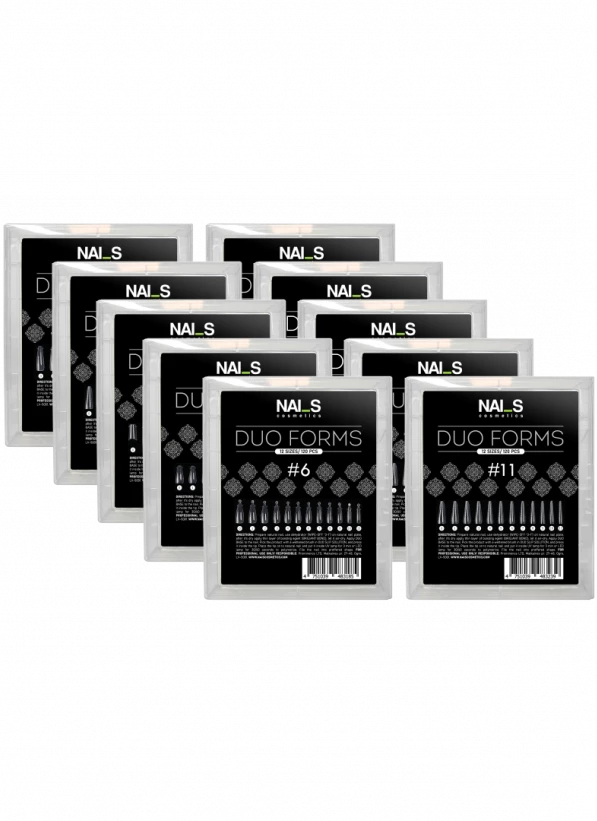 Reusable nail forms for easy nail sculpting using Acrygel DUO. The unique shape allows sculpting nails with parallel sides, as well as to create a C-curve on natural nails of any shape. Contains: 120 pcs....