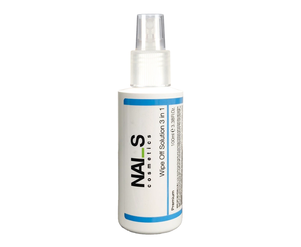 
	
	WIPE OFF SOLUTION 3-IN-1 – degreasing and cleansing solution for nail preparation.
	Designed for removing the tacky dispersion layer, cleansing th...