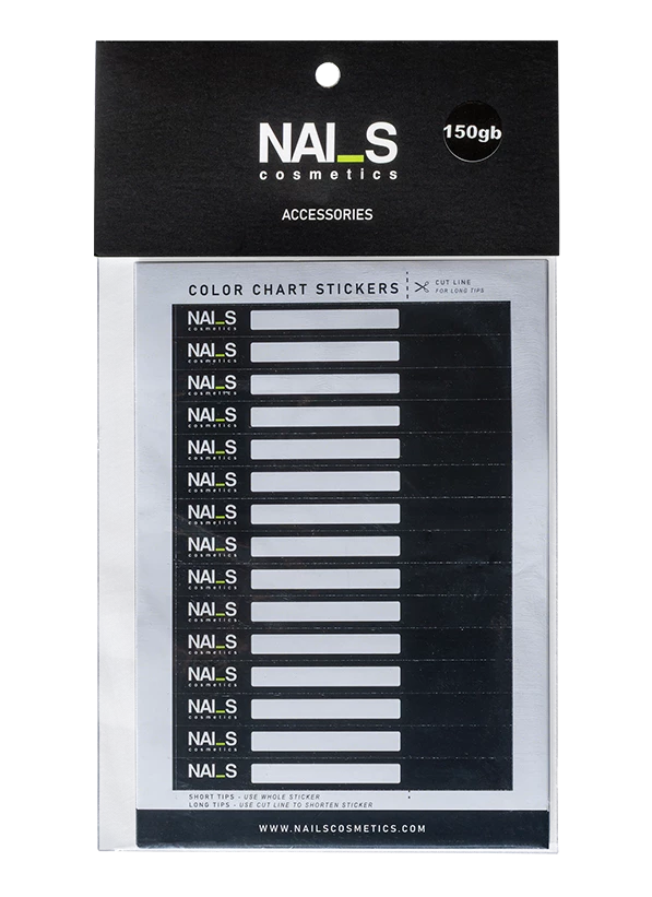 NAILS Cosmetics logo uzlīmes tipšiemUzlīmes paredzētas tipšu kātiņu marķēšanai ar NAILS Cosmetics logo. Ideāli piemērotas salonu tipšu display, lai sakrāsotie paraugi būtu vienoti un profesionāli noformēti.Uzlīmes palīdz izcelt, ka dizains veidots ar NAILS Cosmetics produktiem, kā arī piešķir tipšu prezentācijai sakoptu un zīmola stilam atbilstošu izskatu.Viegli uzlīmējamas uz tipšu kātiņiem....
