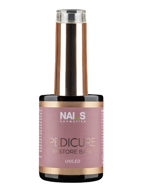 Pedicure Restore Base UV/LED ir atjaunojoša bāze ar kamuflējošu efektu, kas paredzēta kāju nagu stiprināšanai, izlīdzināšanai un estētiskai korekcijai. Tā palīdz nomaskēt naga nepilnības, atjaunot bojātus nagu stūrīšus un veido aizsargkārtu pret berzi, spiedienu un ikdienas mehānisko slodzi.Polimerizācija: UV/LED lampā 60 sekundes....