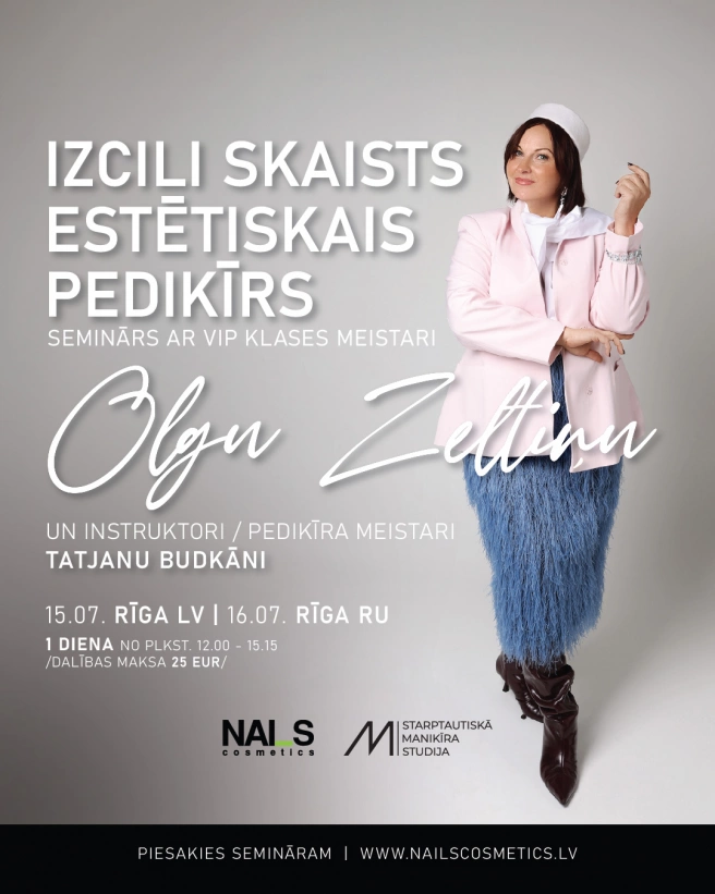 <div style="line-height:1.3;">

	<p style="margin:0 0 10px 0; font-size:22px; font-weight:700;">Izcili skaists estētiskais pedikīrs</p>

	<p style="margin:0;"><strong>Seminārs ar VIP klases meista...